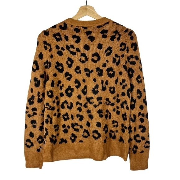 Old Navy Brown Cozy Leopard Print Crewneck Sweater S - Picture 3 of 5